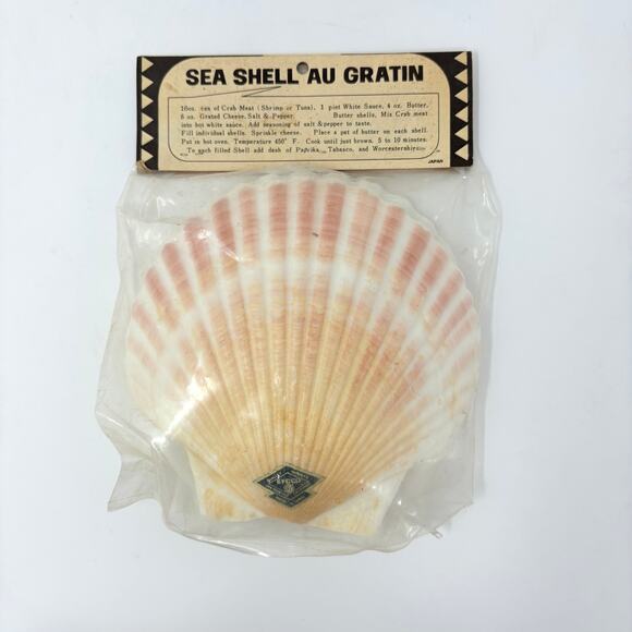Nos Vintage Selected Baking Shells Japan Scallop Seafood Au Gratin Dishes Party - Picture 5 of 6